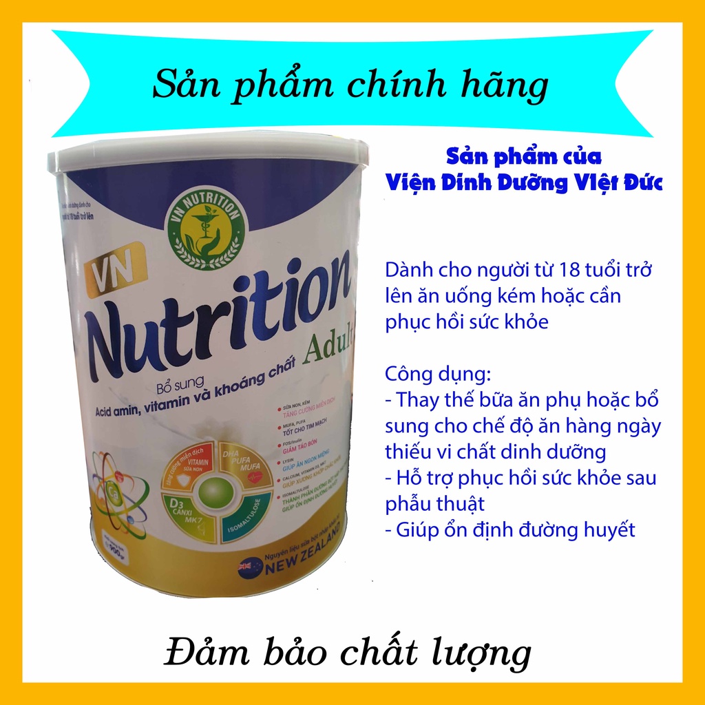VN Nutrition Adult lon 900g - Bổ sung dinh dưỡng cho người trên 18 tuổi