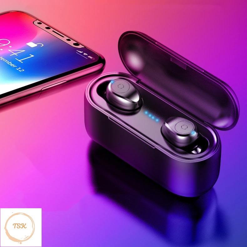 💘💘 Tai nghe Amoi Bluetooth 5.1  F9 bản quốc tế, có mic nghe gọi, kiêm sạc dự phòng, kháng nước, hàng chính hãng 💘💘