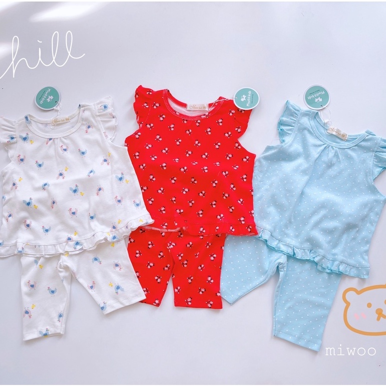 Bộ Bozip Cánh Tiên Bèo Họa Tiết Nhiều Màu Cho Bé Gái MINTSCLOSET Size Từ 1-5 Tuổi - DB8050