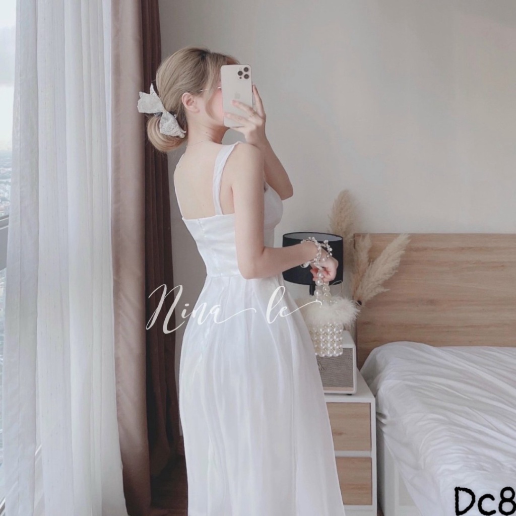 (Mẫu Mới) Mẫu HOT Đầm Voan Hai Dây Hở Lưng Y Hình -- Diện Là Xinh UP h.h.p