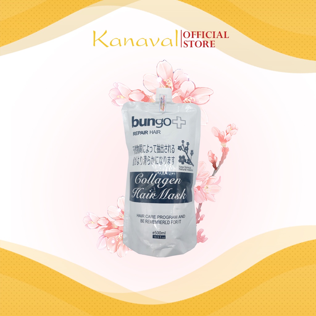 Kem ủ tóc Bungo, dầu ủ tóc collagen keratin dưỡng ẩm và phục hồi hư tổn tóc túi 500ml - kanaval Official Store