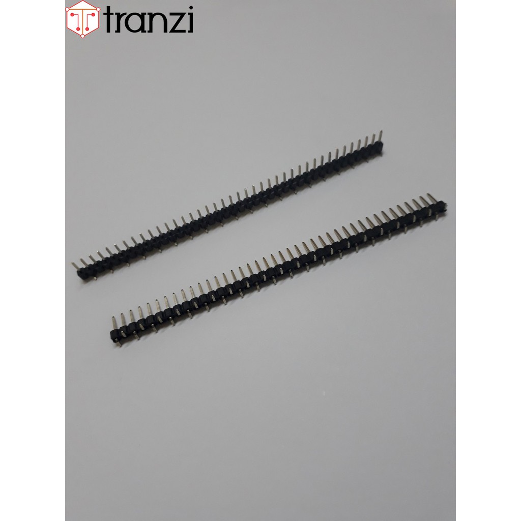 Giăm dán SMD 2.54mm đơn đực cong 40P 6mm đen - túi  5 cái