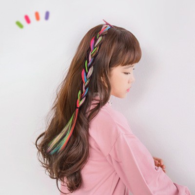 Kẹp tóc phối tóc giả phong cách Hàn Quốc cho bé gái