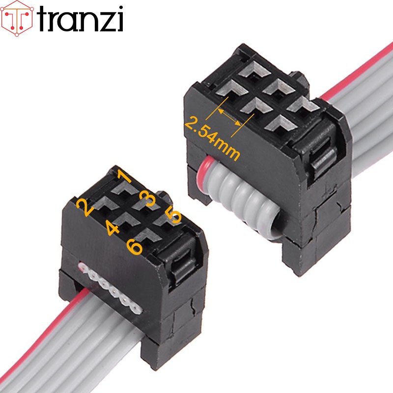 Dây cắm header 2.54mm IDE IDC 2x3P 25cm dập 2 đầu - túi 1 cái