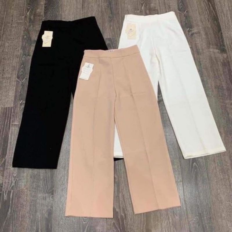 Quần công sở khóa sườn ống rộng chất vải tuyết mưa mềm mịn dày đẹp | BigBuy360 - bigbuy360.vn
