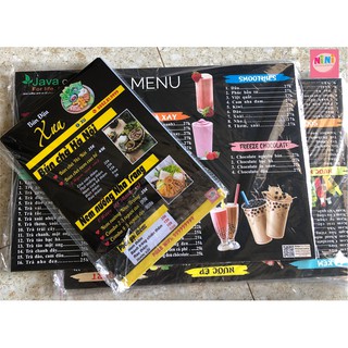 Combo 5 menu nhựa (Giá đã bao gồm phí thiết kế)