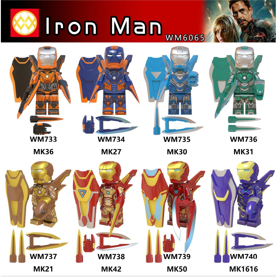 Minifigures Các Mẫu Nhân Vật Ironman Người Sắt Với Nhiều Phiên Bản Khác Nhau WM6065