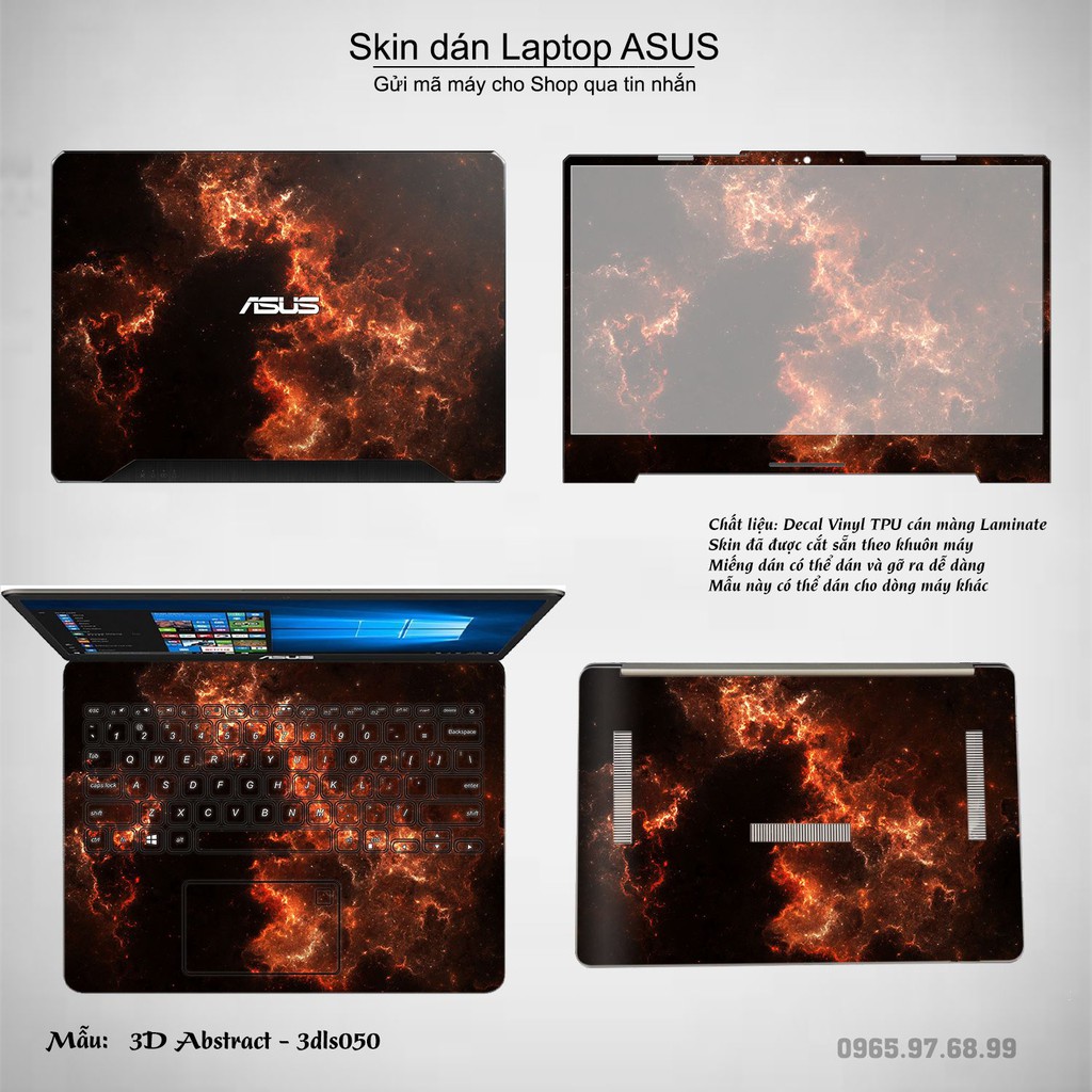 Skin dán Laptop Asus in hình 3Ds (inbox mã máy cho Shop)