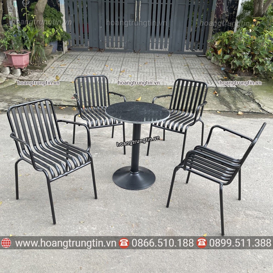 Ghế sắt cafe ngoài trời giá rẻ bền đẹp mẫu mới 2022 sản xuất trực tiếp công ty Hoàng Trung Tín.