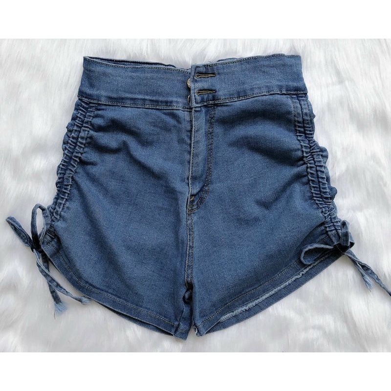 Quần shorts jeans  rút dây 2 bên lưng cao dáng đẹp