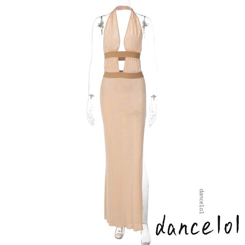 Đầm Múa 1O1 Cổ Chữ V Hở Lưng Xẻ Tà Thời Trang Mùa Hè Cho Nữ