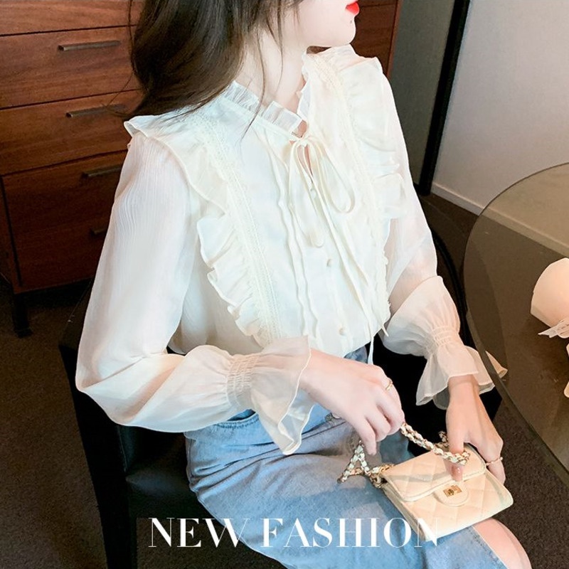 áo sơ mi nữ  áo sơ mi áo sơ mi nữ áo sơ mi  Áo Sơ Mi Chiffon Tay Dài Thời Trang Mùa Thu 2022 Dành Cho Nữ