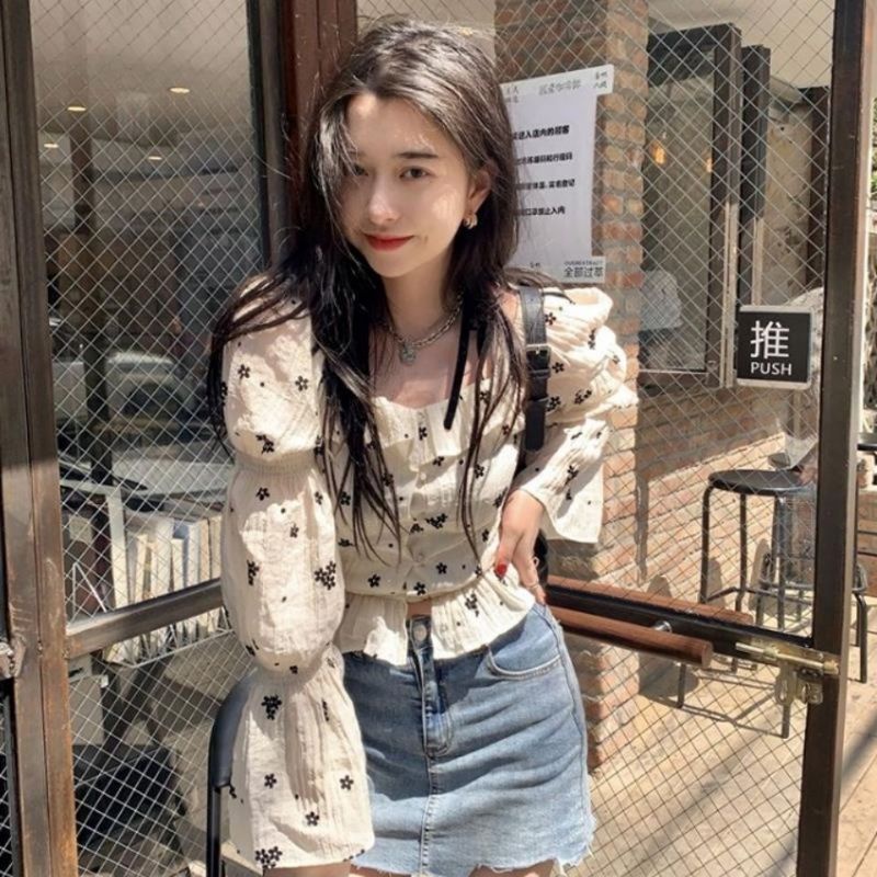 Áo bèo hoa nhí tay cách điệu hở vai❤️♥️❤️♥️❤️♥️❤️