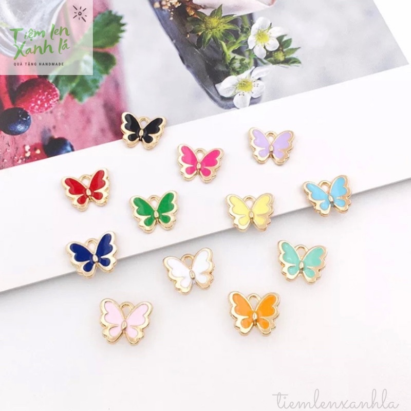 Charm hình bướm nhiều màu sắc làm đồ trang sức DIY
