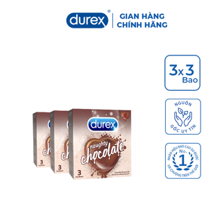 Bộ 3 Bao cao su Durex Naughty Chocolate (3 bao/hộp)