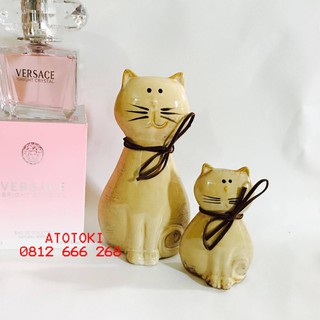 Cặp Mèo Gốm Bát Tràng, Tượng Thú Decor