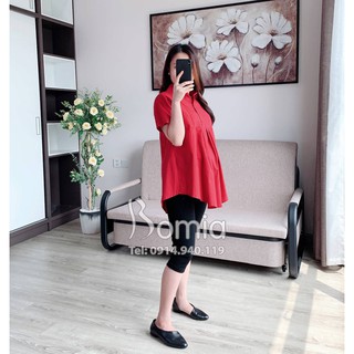 Áo bầu dáng sơ mi 1 màu
