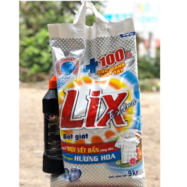 Combo 4 gói bột giặt Lix 9kg ko lấy tặng ( để Đặt Grab