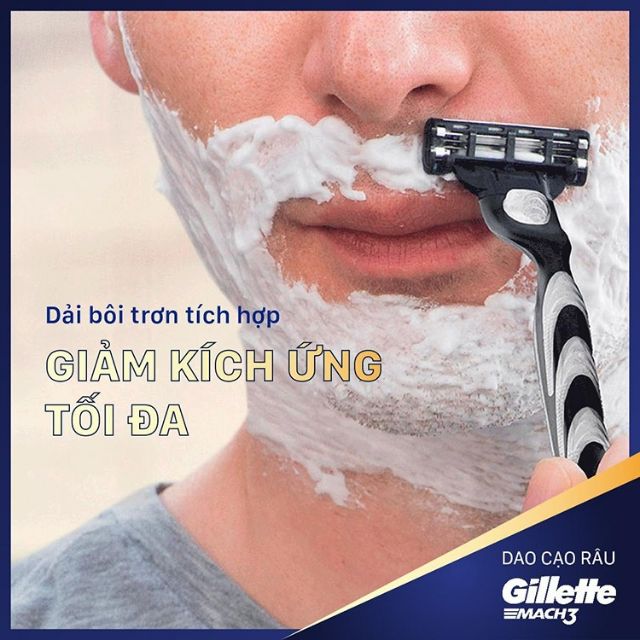 Hộp 4 Lưỡi dao cạo Gillette Mach3 Sensitive MẪU MỚI