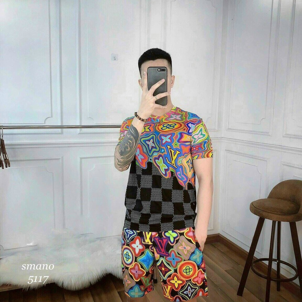 💯[Hàng đẹp] Bộ Hề Nam - Bộ Quần Áo Thể Thao Nam LV In 3D Cực HOT - BN303 | BigBuy360 - bigbuy360.vn