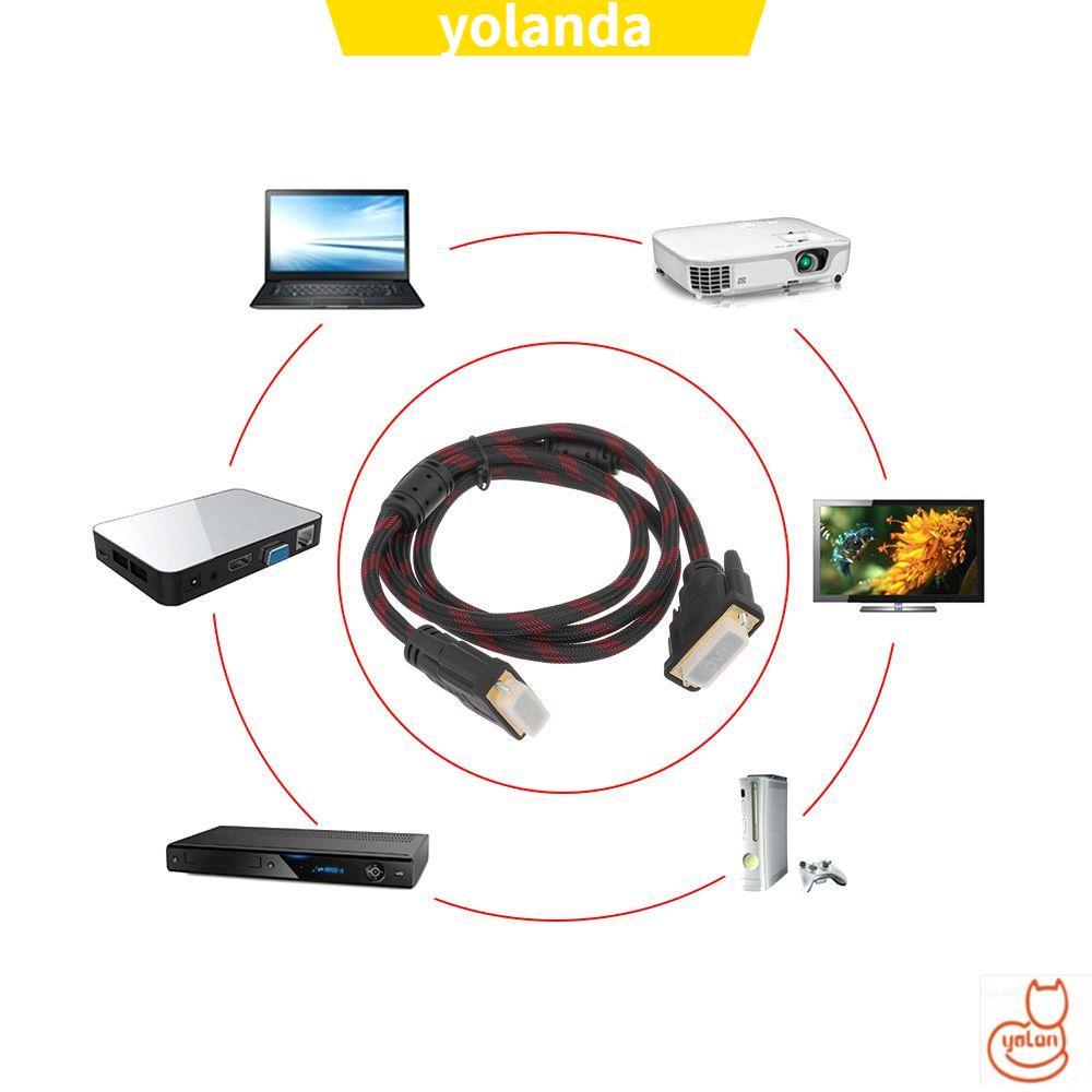 ☆Yola☆ Cáp chuyển đổi DVD DVI sang DVI-D tốc độ cao 1.5 m cho máy tính HDTV 25 pin (24+1 pin)