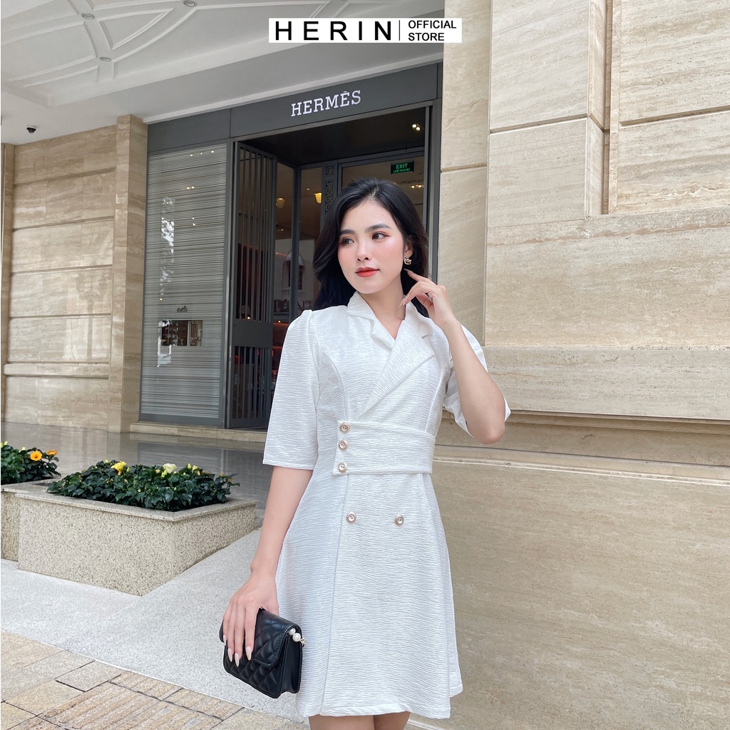 Đầm công sở vest sang trọng cực thời trang vải gấm cao cấp vải may 2 lớp cực dày dặn | BigBuy360 - bigbuy360.vn
