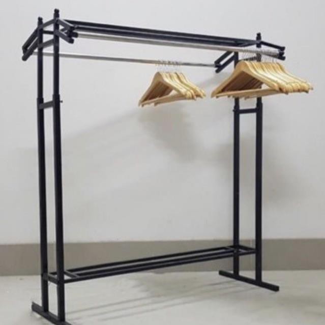 Kệ  đôi treo quần áo - Sào treo cho shop