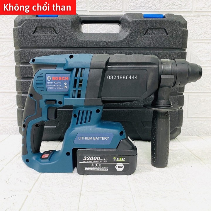 Máy Khoan Bê Tông BOSCH Dùng Pin 118V ĐỘNG CƠ KHÔNG CHỔI THAN CAO CẤP