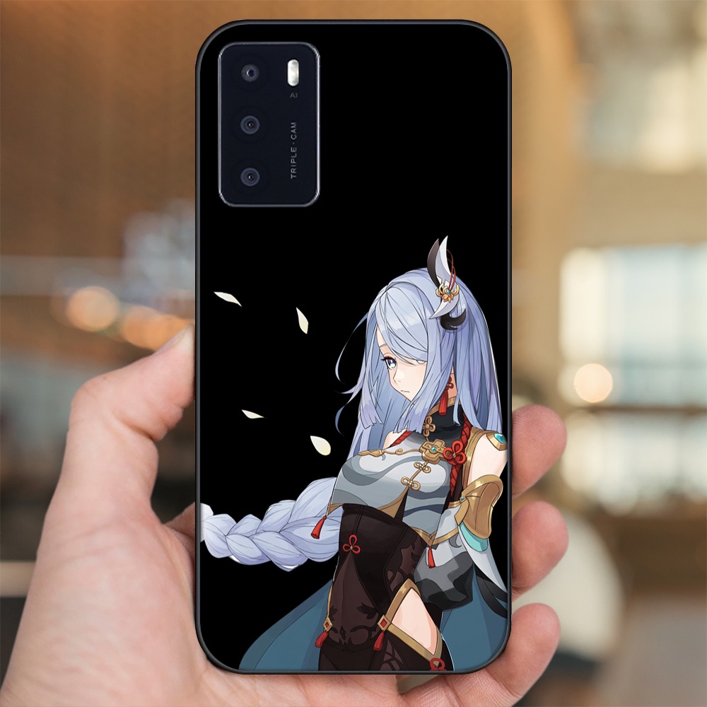 Ốp lưng Oppo A16 viền đen in hình Shenhe Genshin Impact
