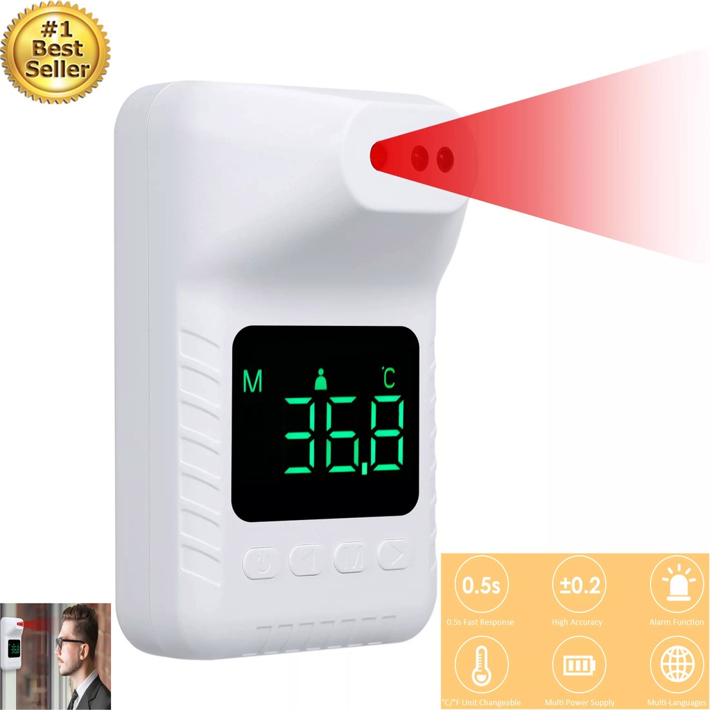 Nhiệt kế cảm biến hồng ngoại treo tường đa năng K3 Plus tự động đo nhiệt độ loại không cần tiếp xúc có chân đỡ