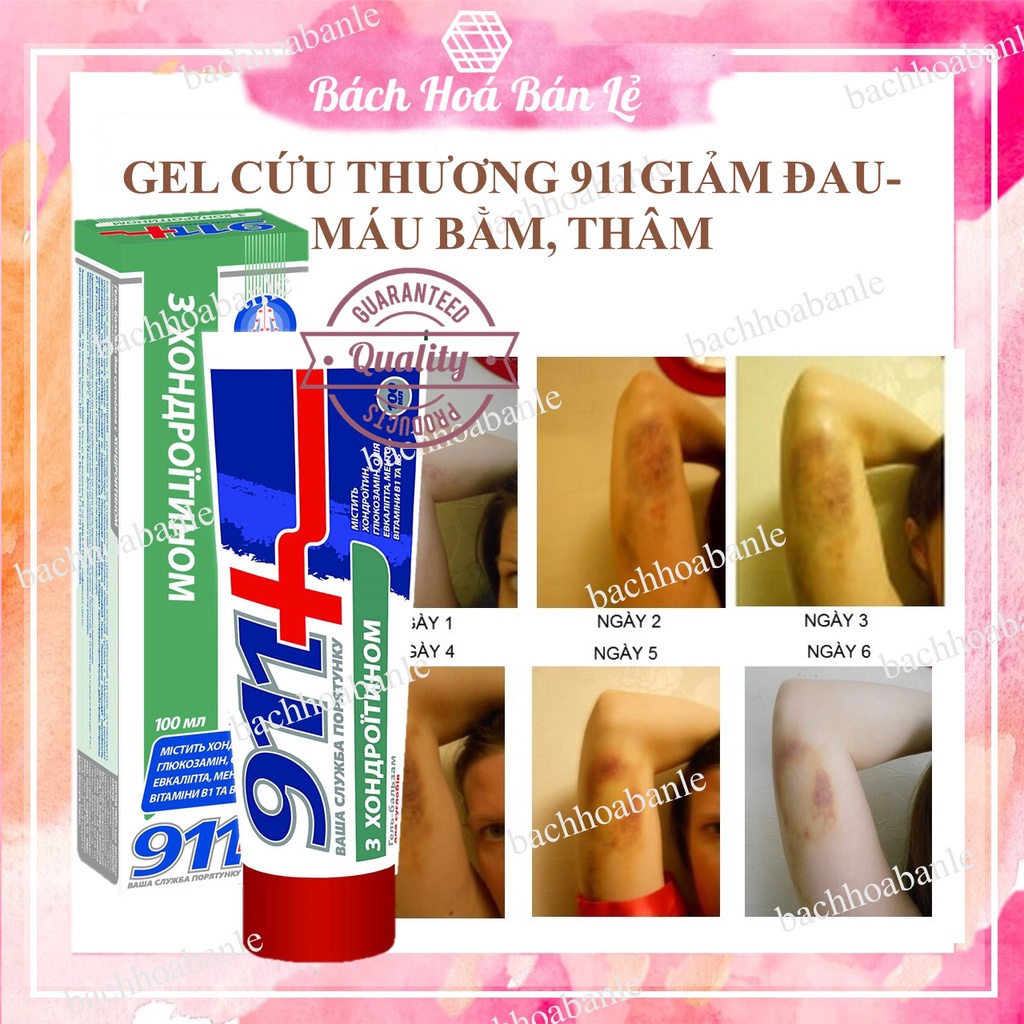 GEL CỨU THƯƠNG 911 GIẢM ĐAU-GIẢM MÁU BẰM, THÂM TÍM-GIẢM THÂM SAU MỤN-TRỊ VIÊM NANG LÔNG
