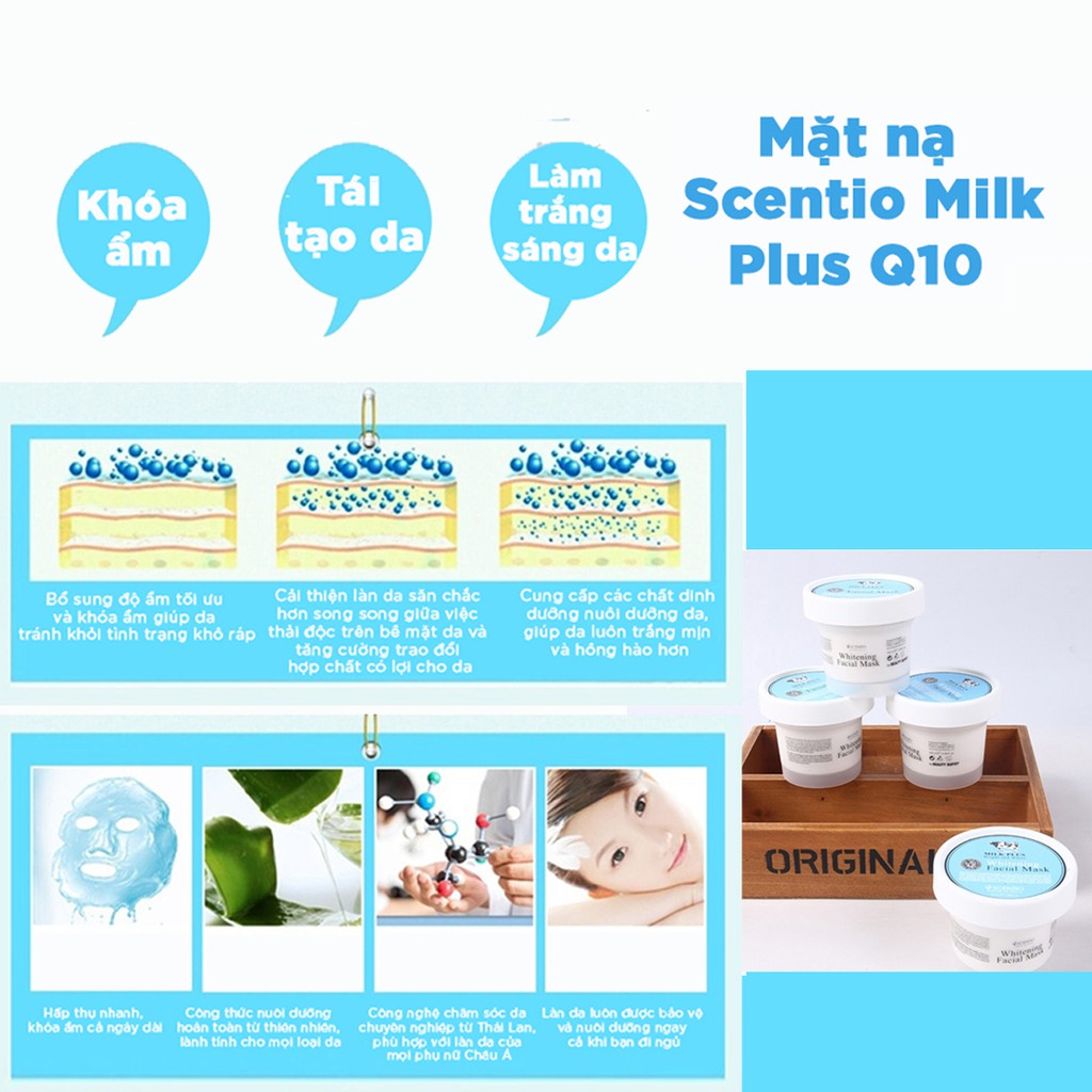 Mặt nạ dưỡng trắng và trẻ hoá da Scentio Milk Plus 100ml