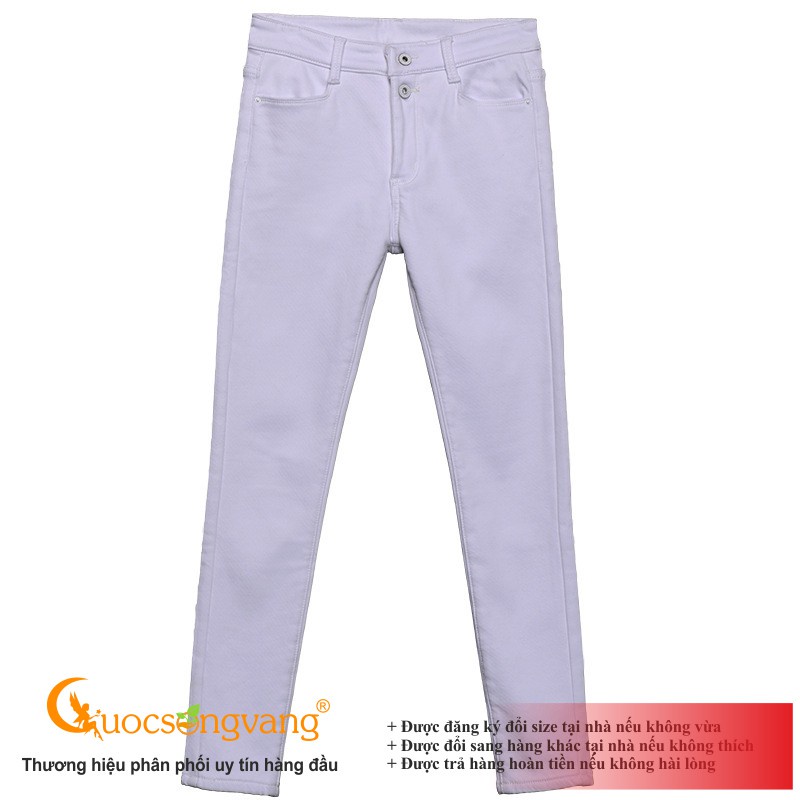 Quần jean nữ trắng quần bò lưng vừa co giãn GLQ116 Cuocsongvang -CS6