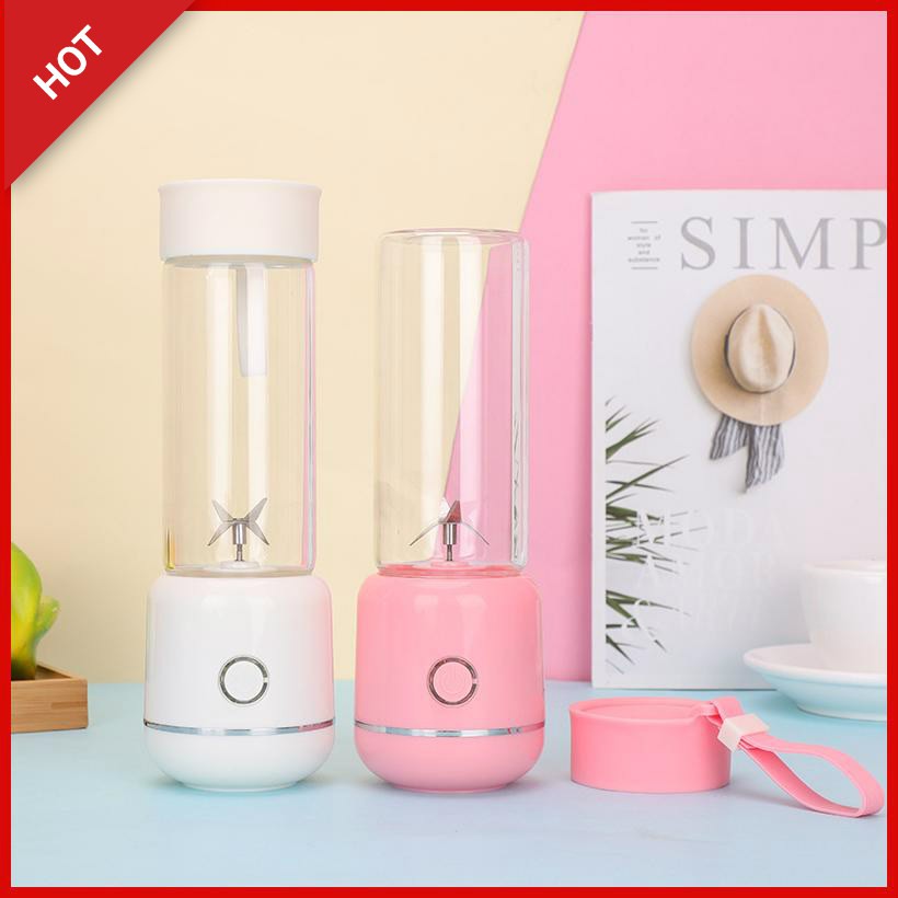 Máy xay sinh tố mini cầm tay di động sạc pin có dây cầm