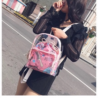 [Hot trend] Balo trong suốt Pink