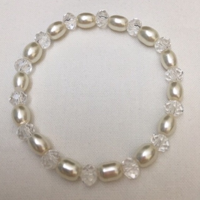 Vòng tay hoa lúa phối pha lê xinh xắn