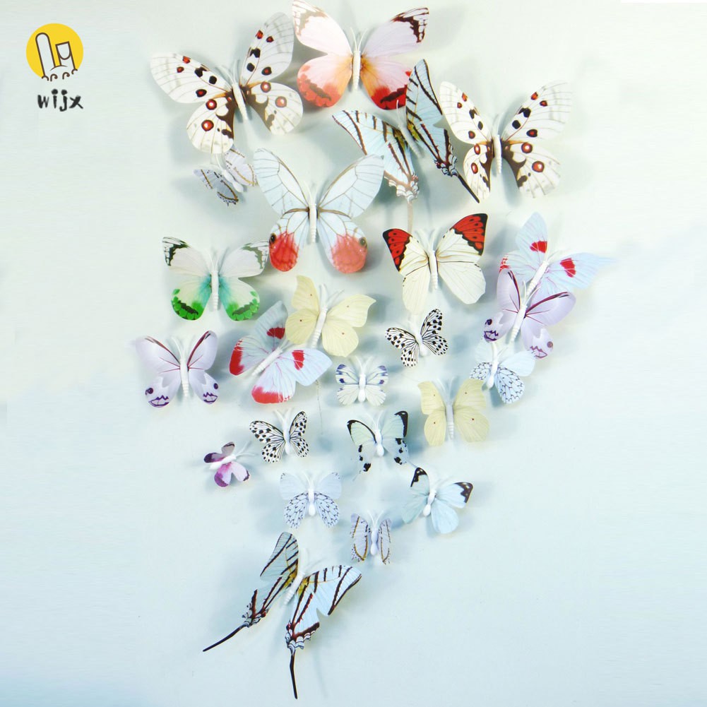 Bộ 12 miếng dán nam châm hình bươm bướm giả sống động kiểu hàn quốc