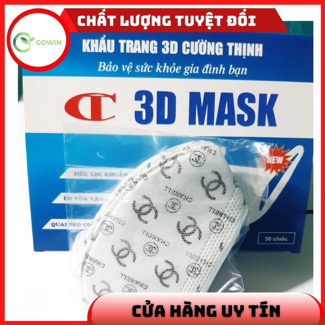 [SIÊU TỐT] Gói 10 Chiếc Khẩu trang 3D Mask Y Tế Cường Thịnh Xuân Lai Họa Tiết Trắng Trơn-LV-Chanell-Louis Vuttion