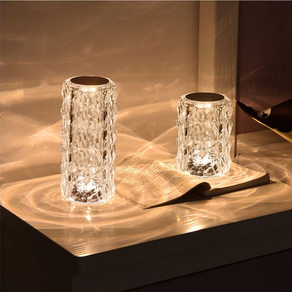 1 Đèn Chiếu Để Bàn NICKOLAS 3D 16 Màu Sạc USB Bằng Acrylic Họa Tiết Hoa Hồng Điều Khiển Cảm Ứng