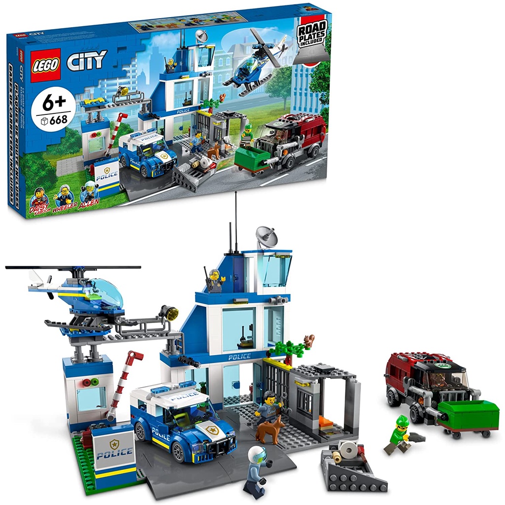 [ Có sẵn, hàng chính hãng] Đồ chơi LEGO City đồn cảnh sát mã 60316 gồm 668 chi tiết