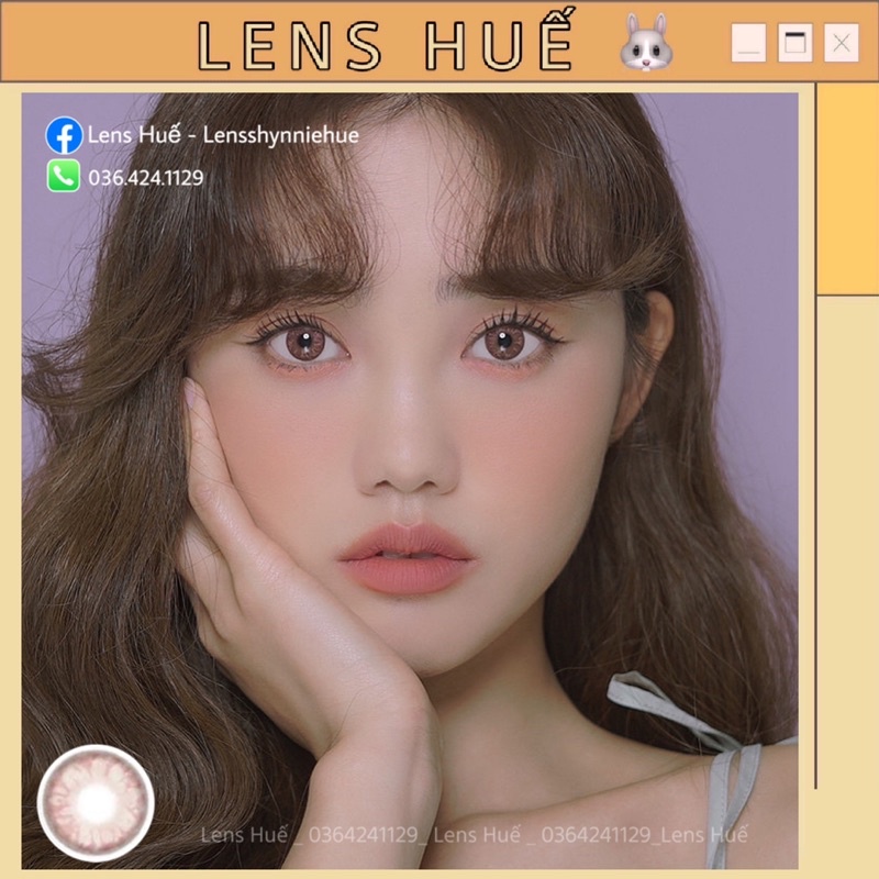 🎀 Lens Pink hồng vân hoa giãn nhỏ hot TIKTOK - Dia 14.3mm - Kính Áp Tròng ( Lens Huế ) 🐰