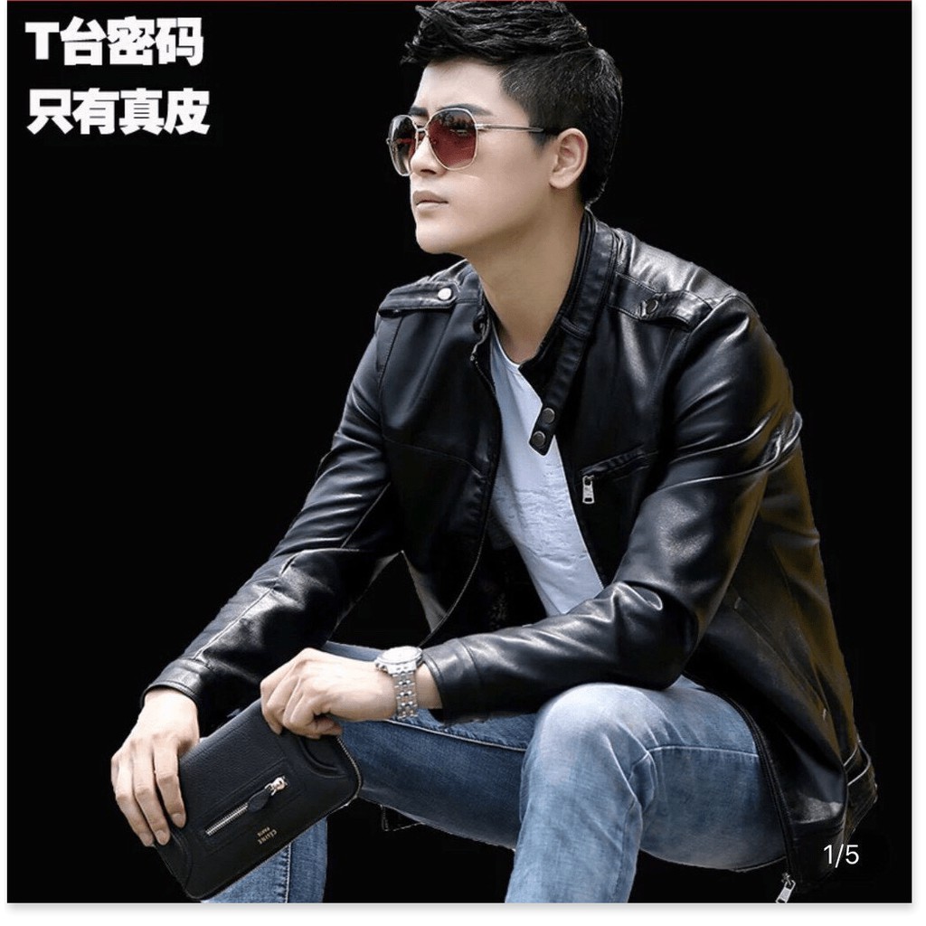 Áo khoác da nam dây kéo đồng da xịn KHÔNG BONG TRÓC hàng xịn cao cấp nhất 2021 THỜI TRANG KOKO MI