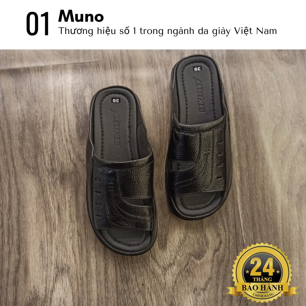 Dép da bò nam Muno (MD03) không quai quai da lộn cao cấp cho người trẻ và trung niên