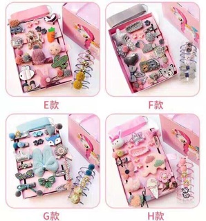 Combo 8 SET DÂY BUỘC TÓC 24 CHI TIẾT CHO BÉ