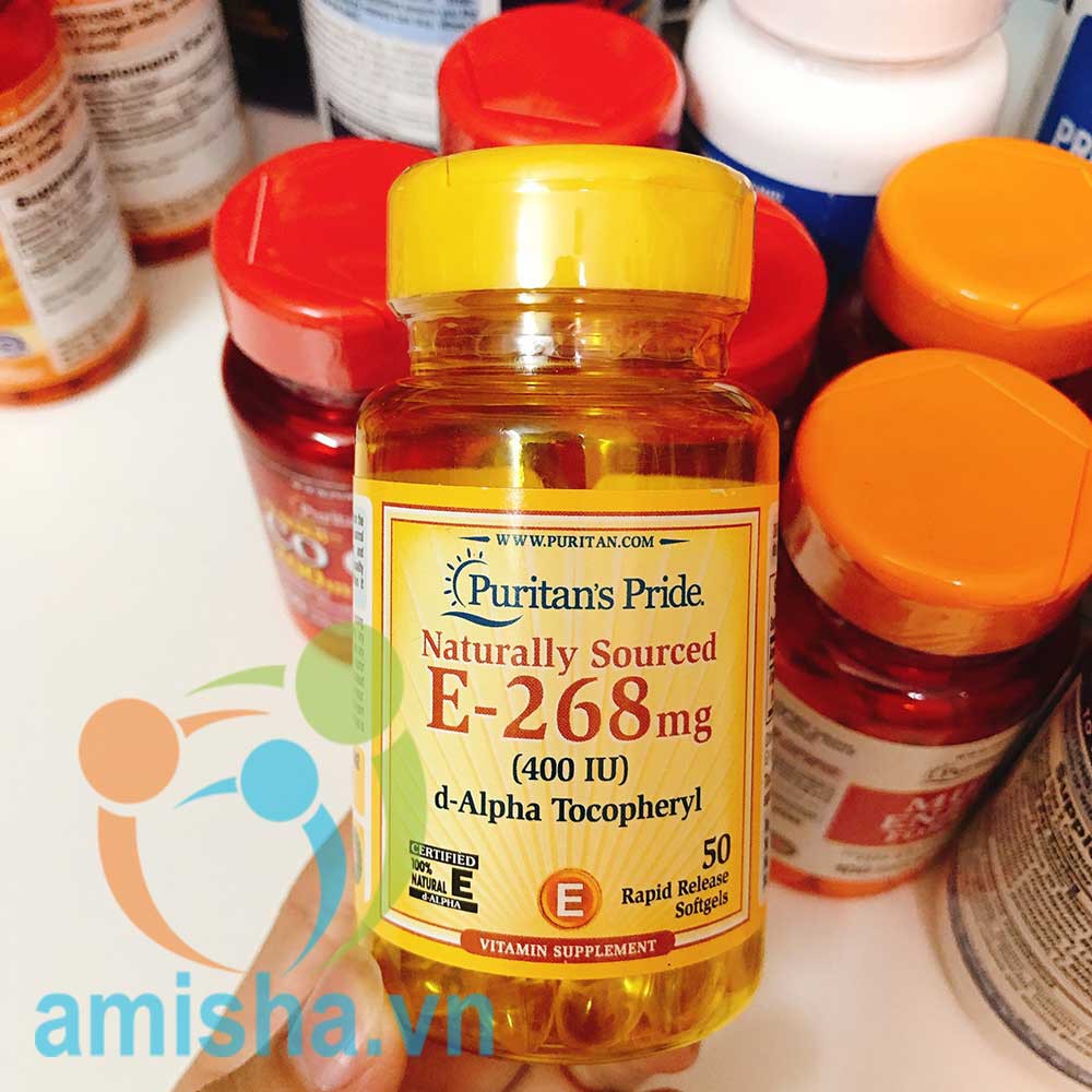 Viên Uống Naturally Sourced Vitamin E-268 mg (400 IU) - 100% Từ Tự Nhiên Hộp 50 Viên Puritan's Pride | BigBuy360 - bigbuy360.vn