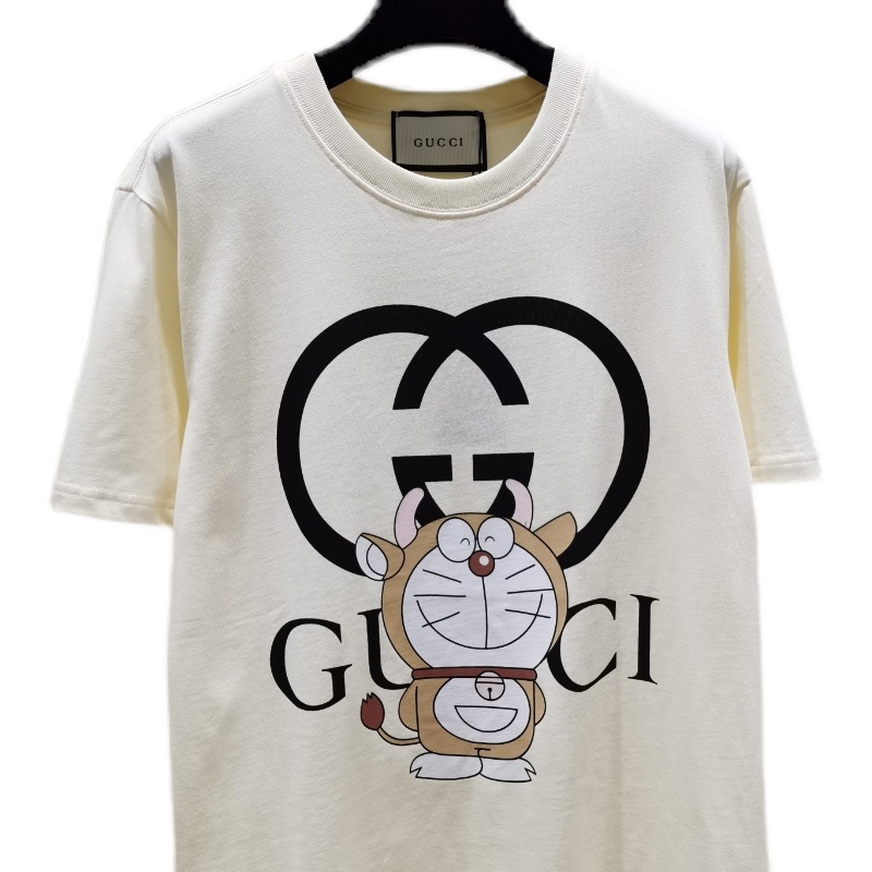 GUCCI men's and women's fashion trend personality round neck cotton printed short-sleeved T-shirt