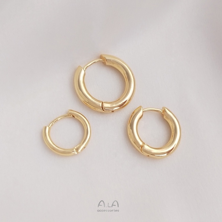 Bông Tai Mạ Vàng 14K Hình Tròn Phong Cách Hoàng Gia Thời Trang DIY