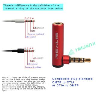 Đầu Nối Chuyển Đổi Cổng 3.5mm Omtp Sang Ctia 90 Độ