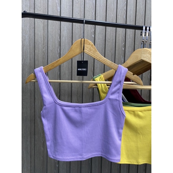 Áo croptop nữ 2 dây cổ chữ U sát nách trẻ trung năng động