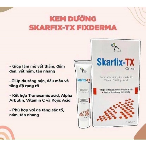 Kem Dưỡng Mờ N.ám, Giảm Thâm,T.àn Nhang Fixderma Skarfix tx Cream 15g